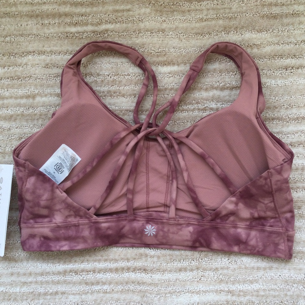 NWT Athleta Solace Printed Sports Bra Yoga Riptide Palermo Size Medium - Picture 6 of 13